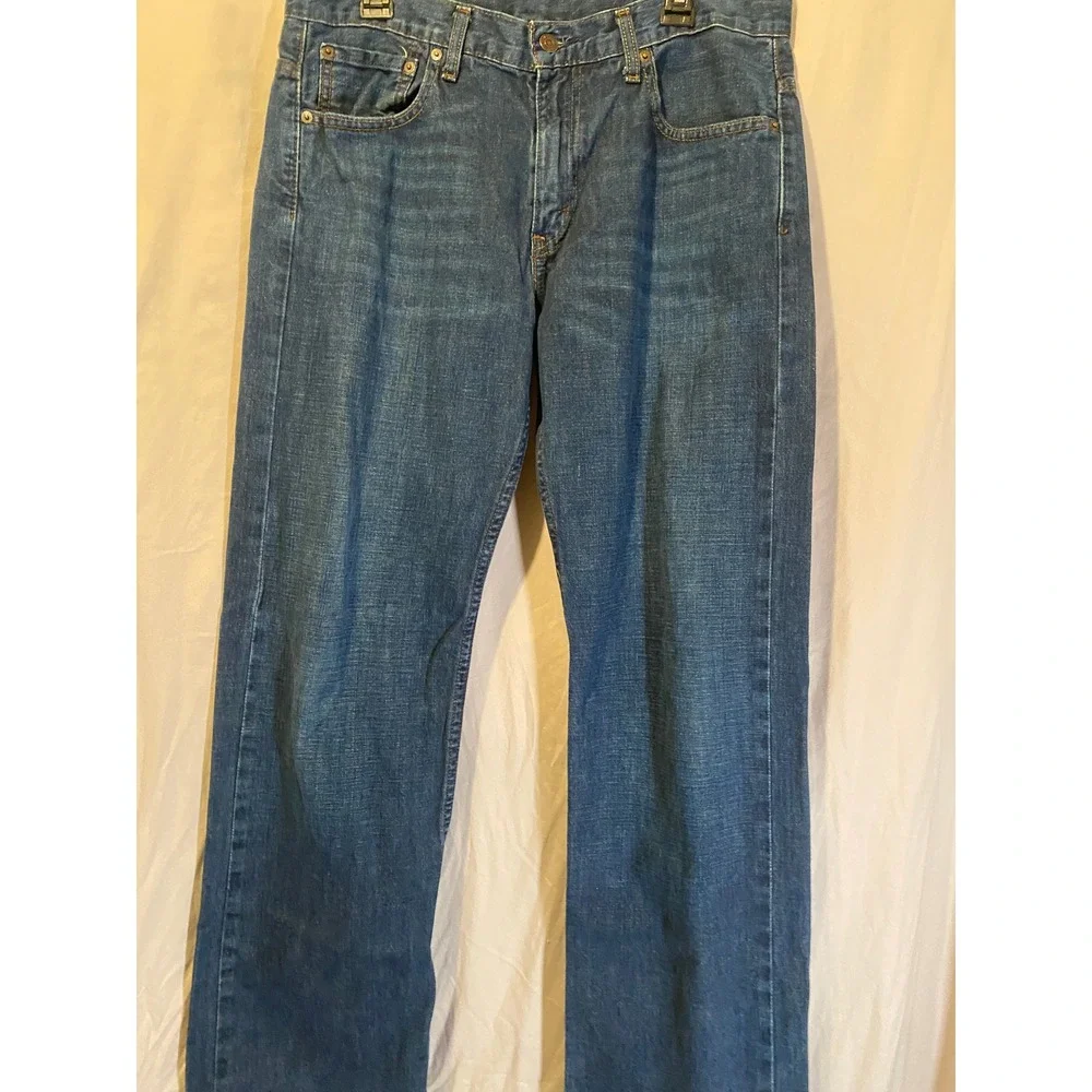 Levis 569 Loose Straight Jeans Mens 32x34 Blue Denim Dark Wash